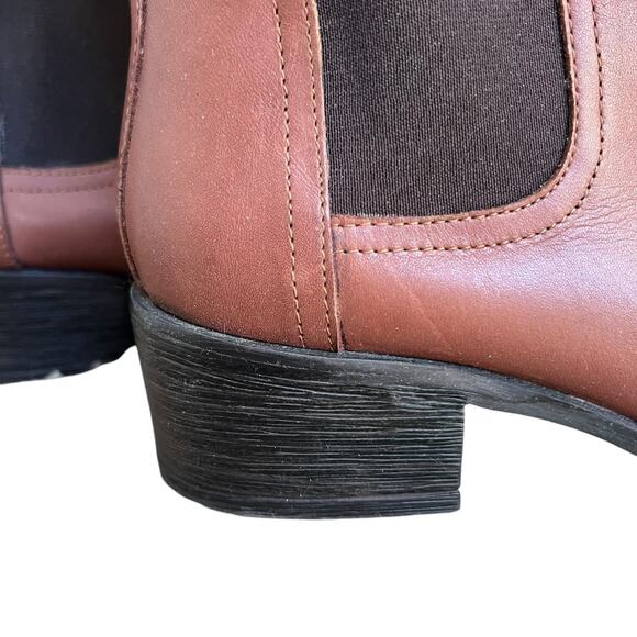 Kenneth Cole Reaction Brown Leather Salt Chelsea Ankle Boots Size 7 - Picture 4 of 11